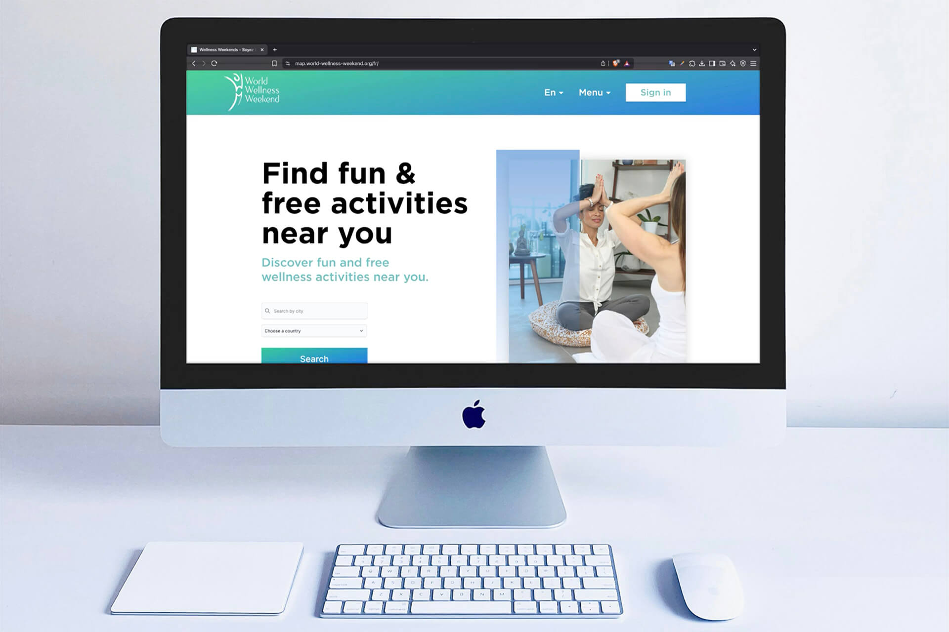 Simulation visuelle de la page d’accueil pour site web Wellness